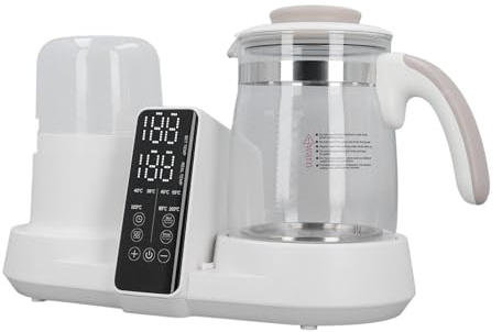 Bollitore Elettrico Scaldalatte per Neonati con capacità di 1200 Ml, Design Multifunzionale, Funzionamento con un Pulsante, Materiale in Vetro e Polipropilene per Latte per