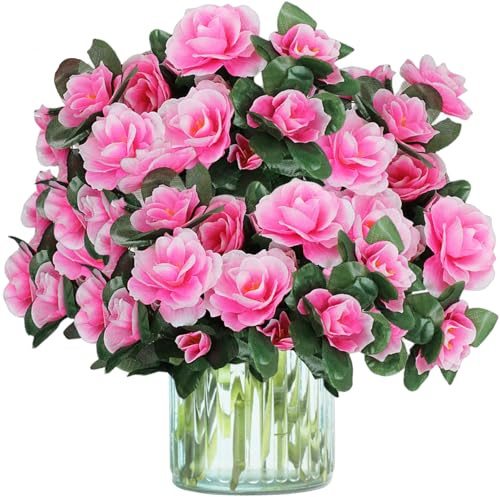 astylishome Pink Artificial Flowers 84 Bundles Outdoor Faux Plants Indoor Decorative Fake Flower for Home Garden Wall Wedding Party Outside Planter Window Box 0516