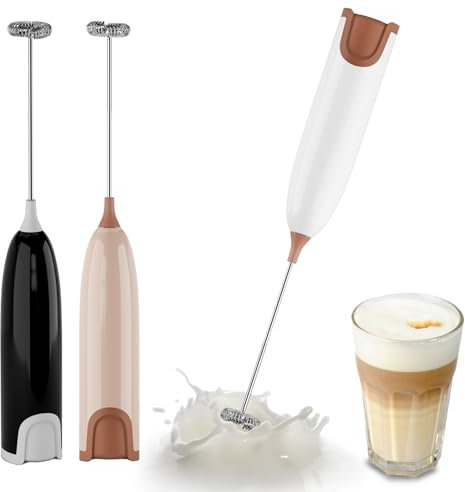 Aischens Milchaufschäumer Elektrisch Stab, Melektrischer Schneebesen Milchaufschäumer Handheld, Getränkemixer, Mini-Mixer für Kaffee, Sahne, Eier, Latte, Matcha-Tee, Cappuccino (Rosa)