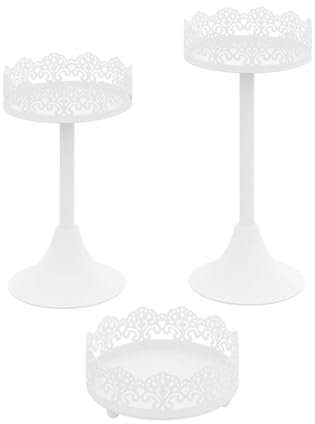 Milageto 3X Alzata per Cupcake Vassoio da Dessert Vassoio da Portata per Caramelle Decorazione da Tavolo Porta Pasticceria Porta Biscotti per Sala da Pranzo, Bianco