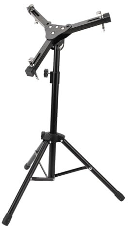 XHTLLO Snare-Drum-Ständer, zusammenklappbarer Drum-Ständer, verstellbares Snare-Stativ, leichter Übungs-Drum-Ständer aus Aluminiumlegierung mit mit Kunststoff umwickelten Füßen
