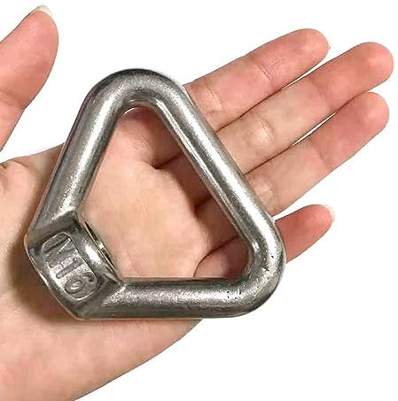 LLXTJJY Standard-Ösenmutter 1 Stück 304 Edelstahl Dreieck-Hebeösenmutter Trapezgewinderinge Passend für Griffschrauben M8 M10 M12 M14 M16 M20 M24