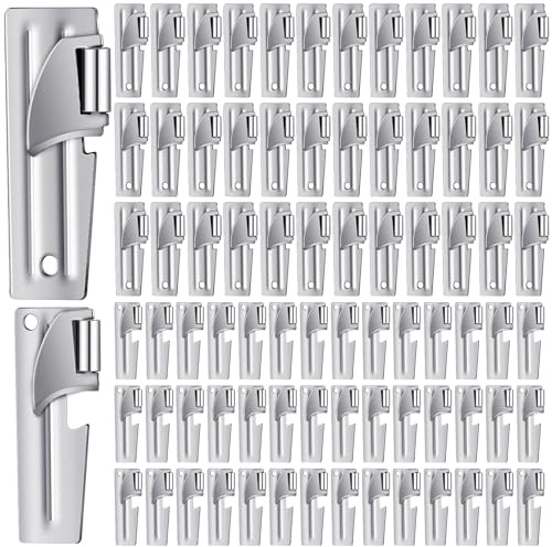 Honeydak 100 Pcs P-38 Can Opener and P-51 Military Can Opener Stainless Steel Camping Can Openers Portable Survival Can Opener Army for Travel Kitchen Tool Men Women, Silver