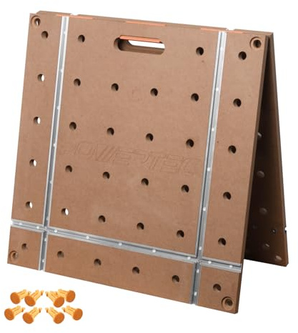 POWERTEC Arachni-Flex 24 x 48 Foldable Workbench Tabletop - Portable Work Surface with Pre-drilled Dog Holes, T-Tracks & Quick-Insert Locks for Arachni Flex Woodworking Collapsible Workstand (72034)