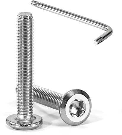 Tunejoy 20 Stück Flachkopfschrauben Trox M4 x 25 mm Flachkopf Schrauben Edelstahl A2 V2A Möbelschrauben Innensechskant Vollgewinde mit T20 Inbusschlüssel