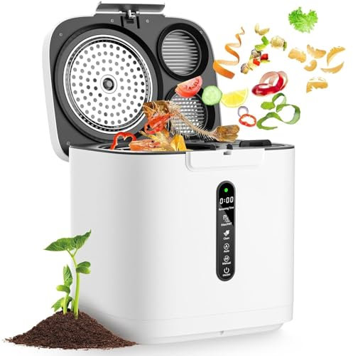 ZWQOZ Compostiera elettrica inodore, compostiera elettrica da Cucina, trasforma i rifiuti e Gli scarti Alimentari in Compost
