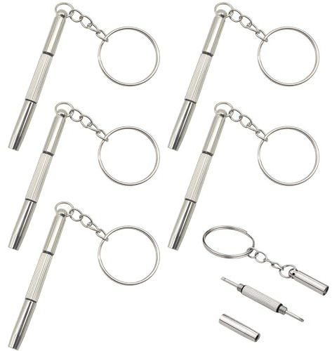 5Pcs 3-in-1 Mini Screwdriver, Stainless Steel Multifunction Eyeglass Screwdriver Kit, for Glasses,Jewelry,Watches, & Electronics Repair