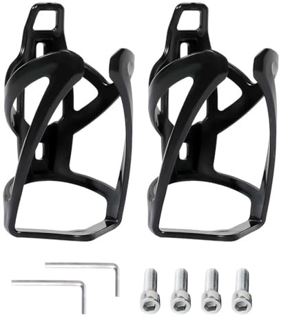 2 Pack Bike Water Bottle Cages with Screws Tool, Ultra-Light Bicycle Water Bottle Holder, Universal Cycling Cup Holder for Road MTB, Mountain Bikes
