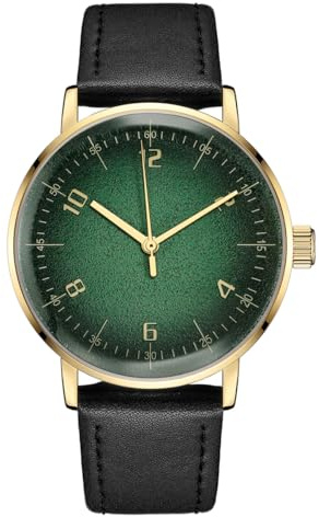 Boyarca Vintage mekanisk armbandsur med kupolglas klockspegel, avslappnad och minimalistisk manuell uppdragande mekanisk klocka för män och kvinnor, guldgrön