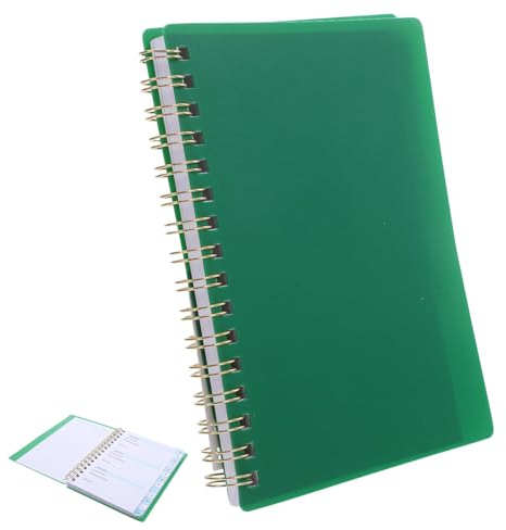 A6 Passwortbuch mit Alphabetischen Registern, Grün, Spiral | Pp Hülle und Papierseiten, für Arbeit und Zuhause, Leichtes Sortieren, Glattes Schreiben