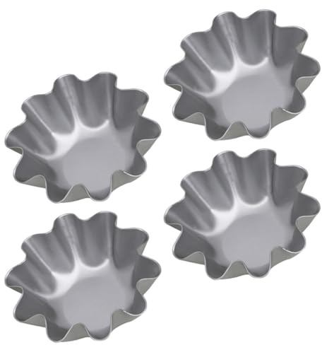 ANDRESLAD Stampi per Crostate in Lega di Alluminio 4 Pezzi, Antiaderenti, Resistenti alle Alte Temperature, per Crostatine, Budini e Cupcake, per Cucina Quotidiana e Feste