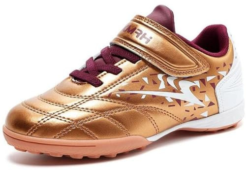 Crwind Chaussures de football pour enfant avec fermeture - Crampons TF - Légères et respirantes - Protection des orteils - Semelle en caoutchouc antidérapante - Gazon artificiel - Entraînement