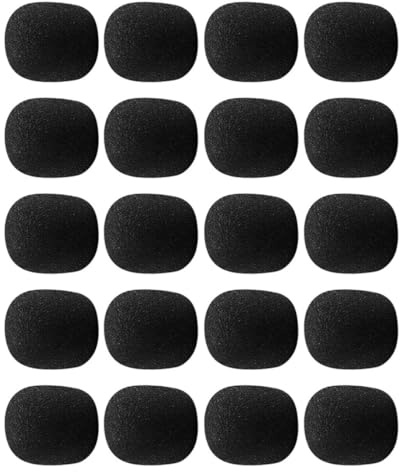 JECOMPRIS Mic Covers Microphone Windscreens Protectors Lapel 40pcs Black Replacement Sponge to Guard Microphone from Dirt and Wind and Studio for Studio and Live Performance Use Live Performance Use