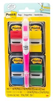 Flags Value Pack, Blandade färger, 200 1 flaggor, Highlighter/penna med 50 flaggor, Sold som 1 förpackning