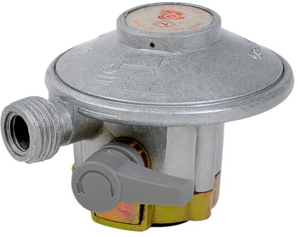 DIPRA - Quick-On Gas-Druckminderer, Propan, Durchmesser 20 mm, Durchflussmenge 1,5 kg/h, Druck 37 mbar, Ausgang M 20/150, NF-zertifiziert, kompatibel mit ELFI, Malice, Twiny, Calypso, Clairgaz