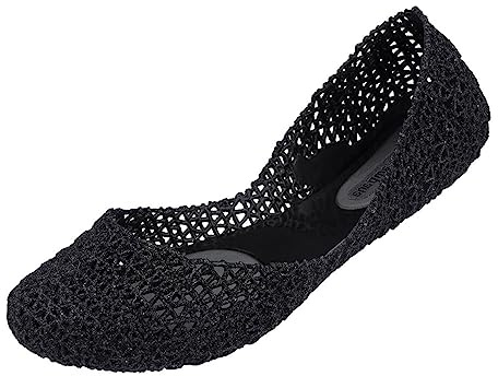 Melissa Campana Papel 20, Women’s Closed Toe Ballet Flats, Black (Black Glitter 52682), 6 UK (39 EU)