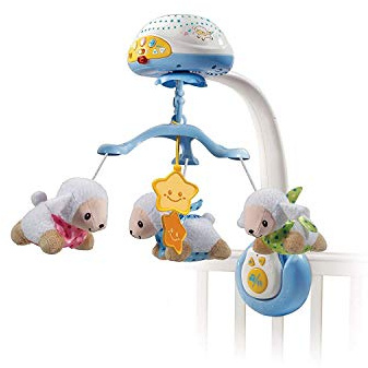 VTech Baby Schäfchen-Mobile – Buntes Mobile mit Plüsch-Schäfchen, Musik, Lichtprojektor, Zeitschaltuhr und Fernbedienung – Für Kinder von 0-24 Monaten