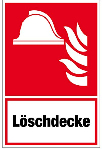 Brandschutzzeichen - Löschdecke - Kunststoff selbstklebend, langnachleuchtend - 30 x 45 cm