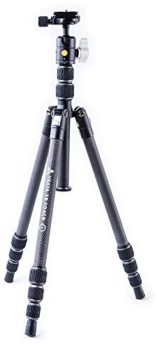 VANGUARD Vesta TB204CB Leichtes, kompaktes Reisestativ aus Kohlefaser mit Kugelkopf und Drehbeinverriegelungen