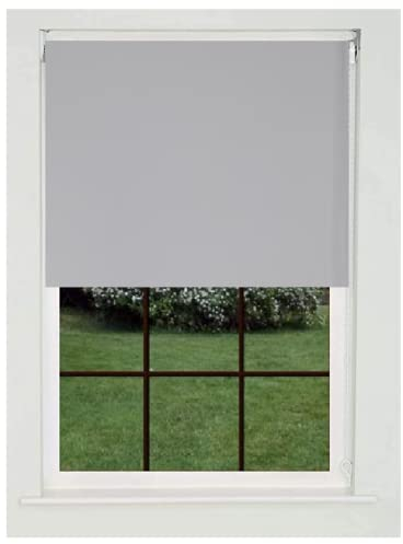 Home In Style 4U Roller blinds Thermal Blackout Roller blind - Trimmable UV Protection Child Safe Home Office Window Blinds Easy Fit Room Darkening shades Light Grey Blind 60cm wide x165cm drop