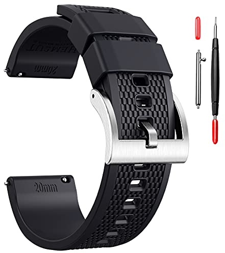 hemsut h Silikon Uhrenarmbänder, 18mm 20mm 22mm Silicone Watch Strap Quick Release Kautschuk Uhrenarmband für Männer Frauen weichen Ersatz