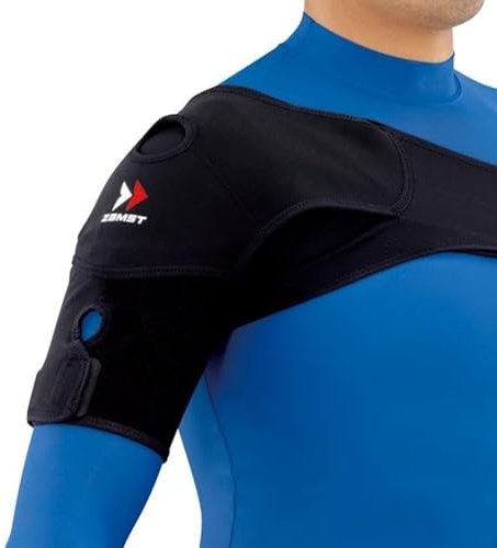 Zamst Épaulière - Orthèse Compressive de Stabilisation Dynamique, Soulagement de la Douleur pour Blessures de Sport, Soutien d'épaule pour les Sports comme le Rugby, le Tennis et le Golf - Taille L