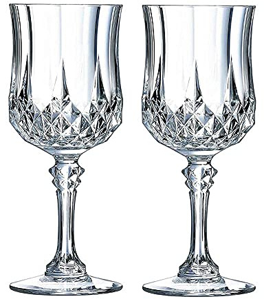CALLE DEL REGALO Juego de 6 copas de vino talladas, Cristal D'Arques, un juego de copas elegante para regalar en todas las ocasiones