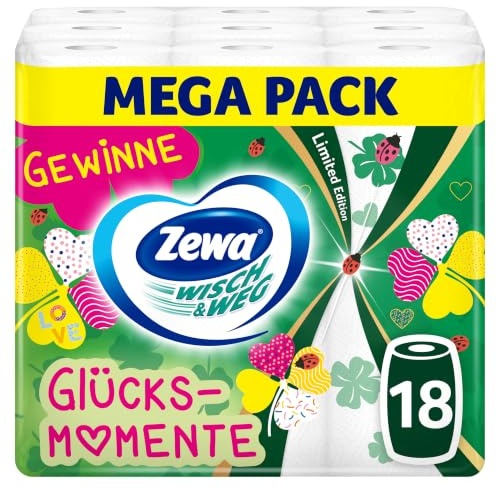Zewa WischundWeg Limited Edition Küchenrolle, Großpackung, Hell, 9 x 2 Stück