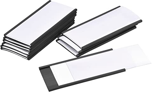 sourcing map 10 Stück Etikettenhalter 4 x 2 C Kanal Gummi Magnetisch für Metallregale Büro Aktenschränke