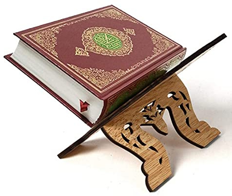 FIYSON Zusammenklappbar Islam Buch Ständer, Muslimischer Buchhalter Aus Holz Koran Halter Bücherregal Dichte Bord, Für Eid Home Tischdekorationen Islamische Bücher Und Bibellesen