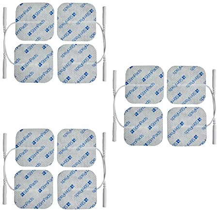 StimPads TENS und EMS Elektroden - 12er-Pack von 40X40mm Elektroden Pads mit 2mm Universal Pin-Anschluss - Zuverlässig und qualitativ hochwertige Klebelektroden - Zertifiziertes Medizinprodukt
