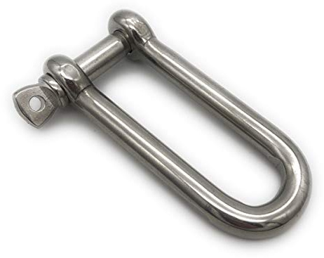 5 Stk. Edelstahl Schäkel lange Form ø 4 mm, V4A A4 AISI 316 Niro Rostfrei Rundschäkel D-Schäkel Drahtseil Verbinder mit Augenbolzen INOX Stainless Steel [Größe Wählbar 4 5 6 8 10 12 mm] (4mm,5x)