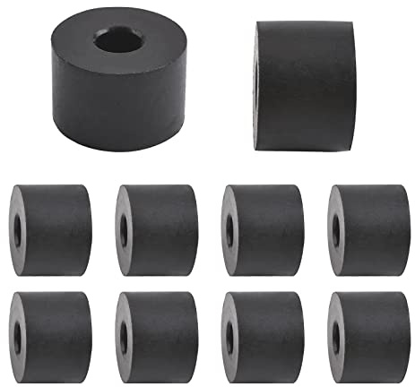 INCREWAY 10 Stück Mehrzweck-Gummi-Abstandshalter, 1,9 cm dicke Gummibuchse, schwarze Gummi-Abstandshalter, flache Unterlegscheiben