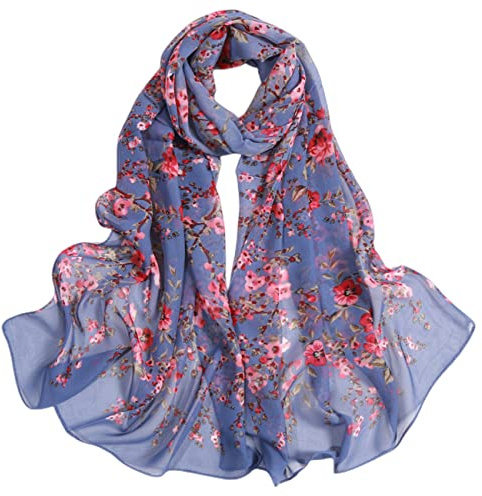 FAIRYGATE Ladies Scarfs Gifts Women's Fashion Print Long Scarves Floral Neck Flower Scarf Shawl Wrap Gifts for Women A4407