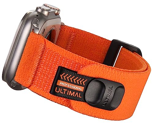 Kompatibel mit Apple Watch Series10 Armband Series 9/8/7/6/5/4/SE/SE2, Nylon Loop Klettverschluss Armbnad für 49mm/46mm/45mm/44mm(Orange)