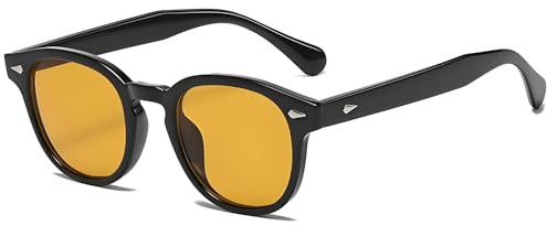 LHSDMOAT Vintage Karneval-Rund-Sonnenbrille UV400 Depp-Stil Modestil für Herren & Damen | Schutz für Reisen, Autofahren, Sport & Outdoor-Aktivitäten