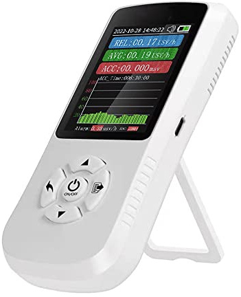 Tragbarer Nuklearstrahlungs-Detektor für elektromagnetische Strahlung Multifunktions-radioaktiver Geigerzähler 2,8-Zoll-TFT-Farbdisplay β- Röntgen- γ-Strahlen-Tester mit akustischer Alarmfunktion