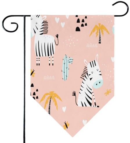 Zebra Cactus Garden Flag 28 x 40 Inch Outside Double Sided Vertical Small Yard Flag Seasonal Farmhouse Holiday House Flag Winter Spring Outdoor Decoration