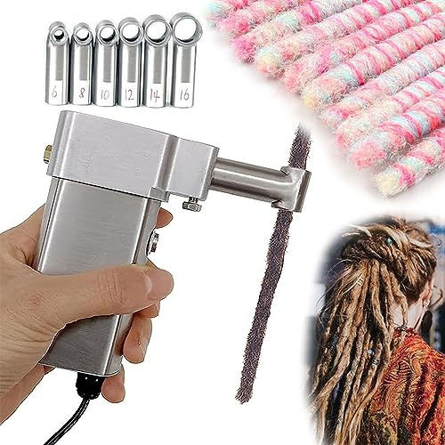 PoNPeD Tragbare Twist-Strickmaschine, Elektrische Twist-Strickmaschine, Tragbar, Edelstahl, Strickmaschine Mit 6 Bis 16 Mm Häkelnadeln, Mit 20 Häkelnadeln