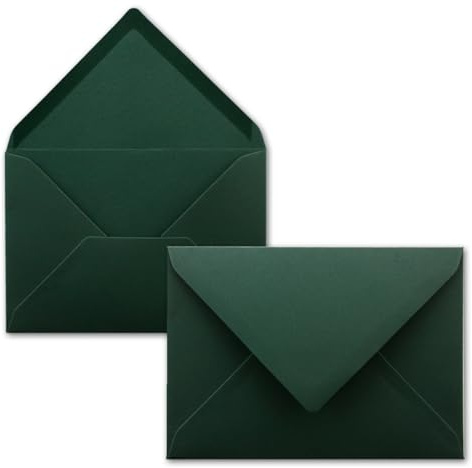 75 Brief-Umschläge - Kieferngrün - DIN C6-114 x 162 mm - Kuverts mit Nassklebung ohne Fenster für Gruß-Karten & Einladungen - FarbenFroh by GUSTAV NEUSER