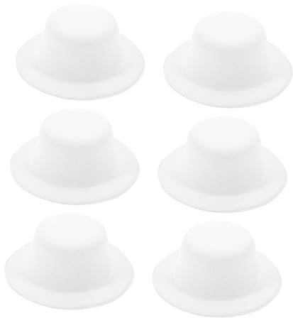 Gogogmee Tops Hüte Weißer Stoff Puppenhüte für Dekorationen 6-teiliges Embryo-Hut-Verzierungs-Haarnadeln-Material-Kit
