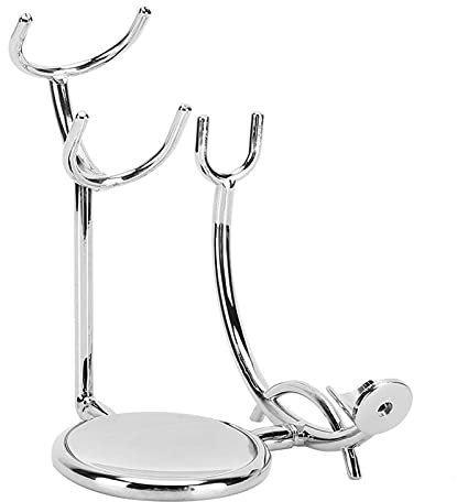 Naroote Rasiererhalter, Rasierhobelständer für Männer mit Bürstenseifenschale, Galvanisierte Metallmontage, Manueller Rasierer-Rasierständer Zum Bartschneiden