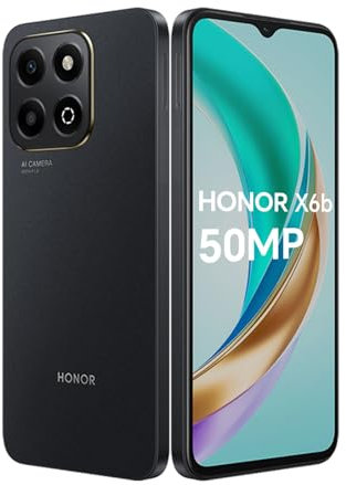 HONOR X6b 4G Smartphone 4Go 128Go, 50MP, 5200mAh Batterie, 6.56 90Hz TFTLCD, Android 14, Dual Sim, NFC, Noir