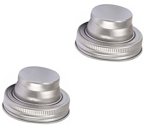 DECHOUS 2pcs Jar Lid Pepper Shaker Lid Strainer Stainless Steel Salt Pepper Dispenser Mixers