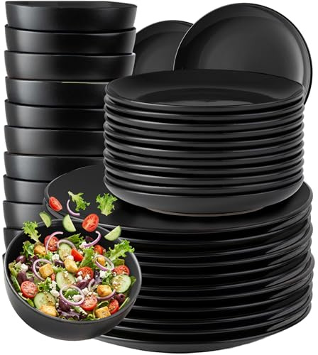 MIAMIO - Vajilla de Gres 36 Piezas - Colección Le Papillon (Negro)