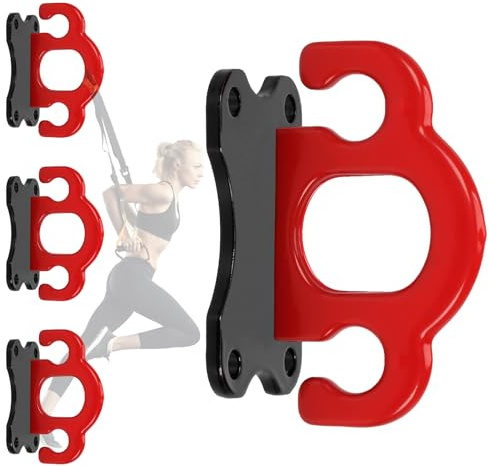 3 Stück Widerstandsband-Wandanker,Fitness-Tau-Halterung,Sling Trainer Decken-Haken aus Stahl für bis zu 2000 lbs,Fitnessstudio Workout Ausrüstung Zubehör für Krafttraining,Yoga,Schaukeln (Rot)
