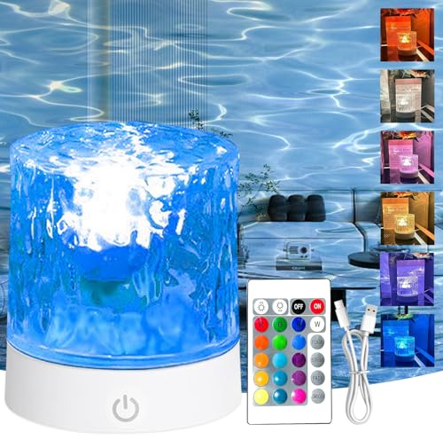 Lux Ocean LED Wasserwellenlampe, 16 Farben, Nordlicht, Fernbedienung, Aufladbarer USB Sternenhimmel Projektor, Zimmer Dekoration