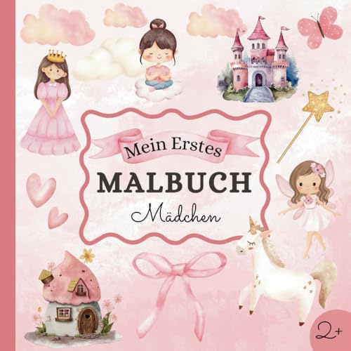 Mädchen-Malbuch für Kinder ab 2 Jahren: 60 große, zauberhafte Motive zum Ausmalen und Kritzeln I Fördert Kreativität und Feinmotorik
