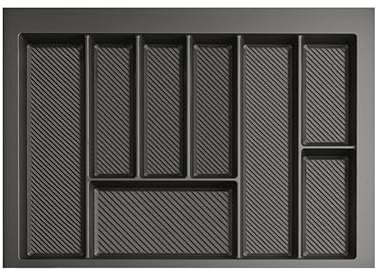 MAX - new, sturdy cutlery tray - allows the cutting of edges - size: 400mm-900mm, graphite (590mm-650mm x 490mm (700mm cabinet))
