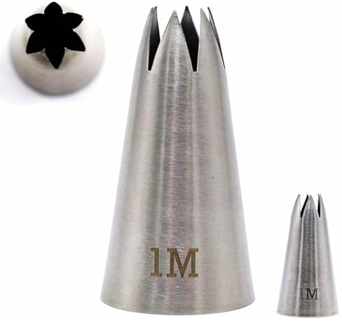 2Pcs 1meters Nozzle Open Star Piping Tip, Large Seamless Stainless Steel Icing Piping Nozzle Tip #1M